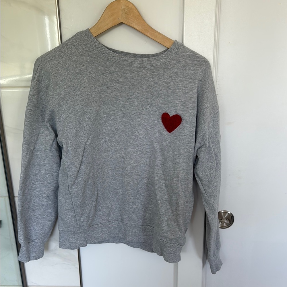 Petite Lem Sweater with Red Heart Patch